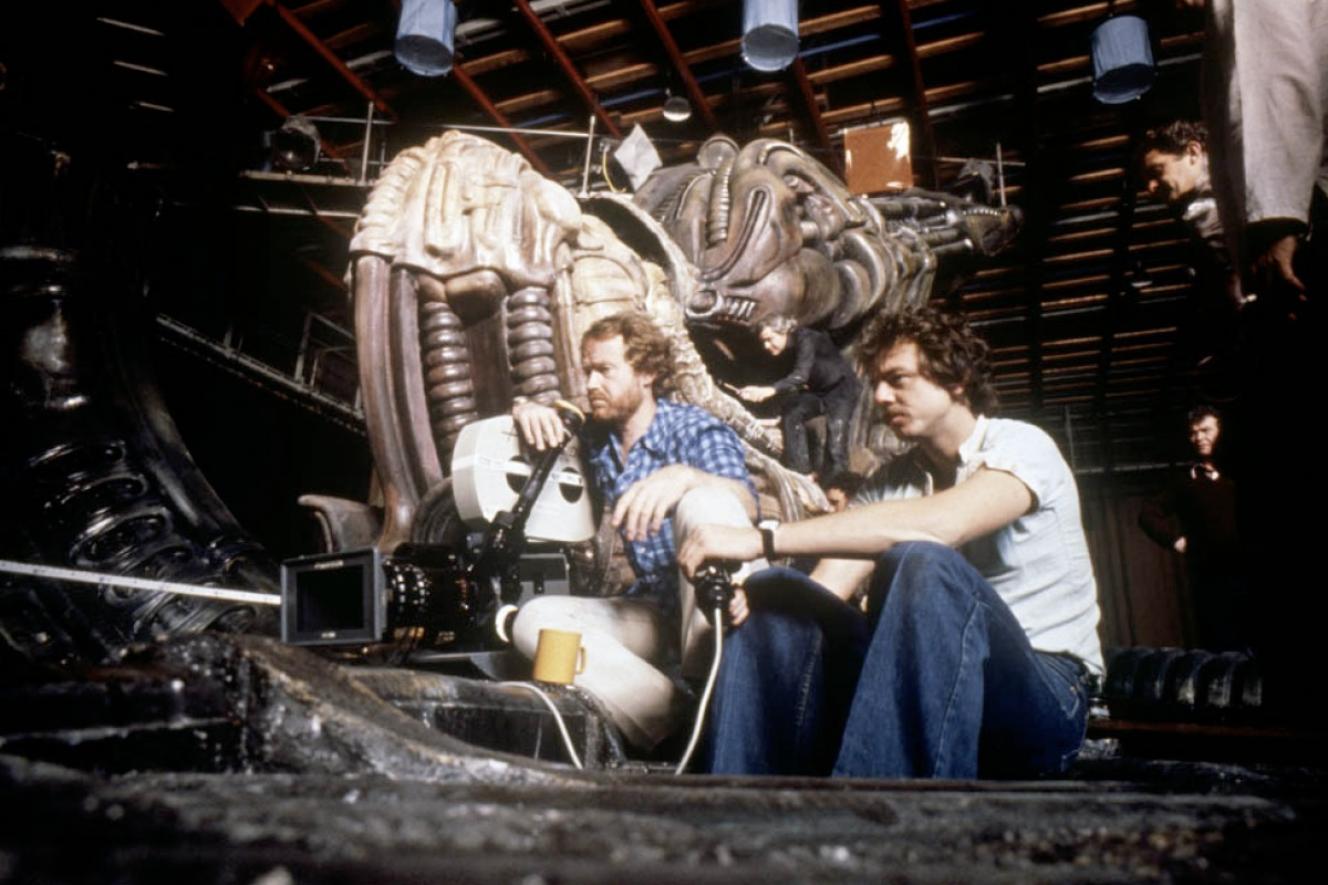 Ridley Scott on the set of Alien